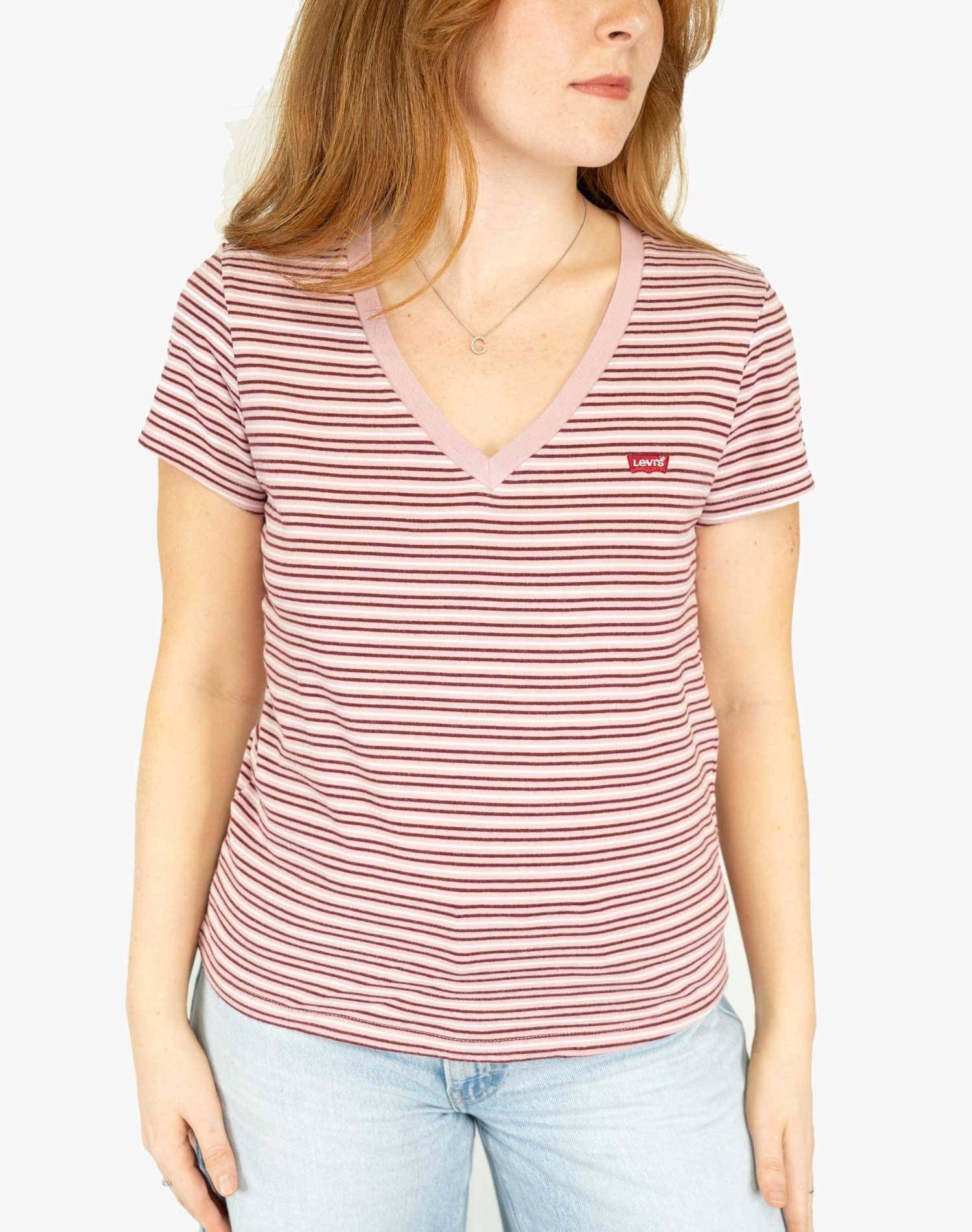 Levi's® samarreta de dona de m/c 85341-0123 de ratlles rosades