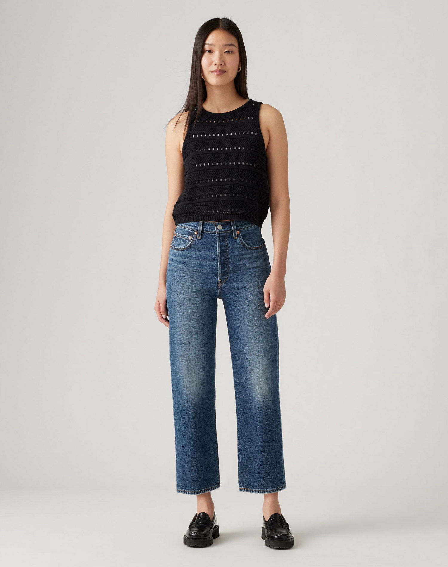 Levi’s® Ribcage Straight Ankle™ pantalons texans de dona 72693-0218 rentats a la pedra